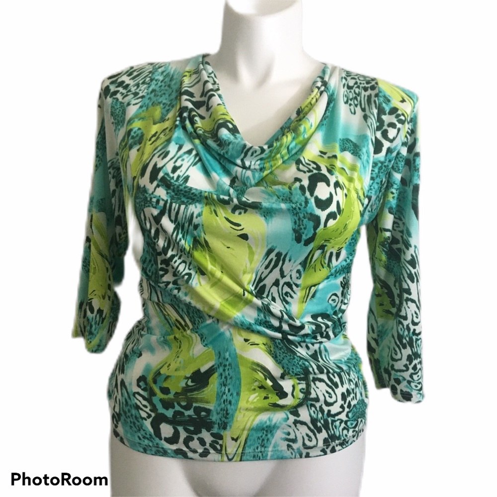 Stylish Green and Blue Women's Blouse